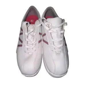 AMF Bowling Shoes Womens 8.5 Leather Athletic Sneakers White Red